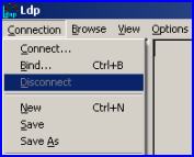 LDP main menu Connect, connections