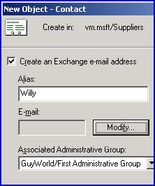 Contact create with active directory users and computers
