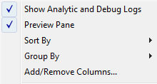 Windows Vista Show Analytic and Debug Logs