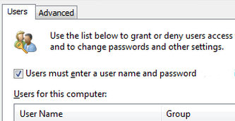 Users must enter a user name and password