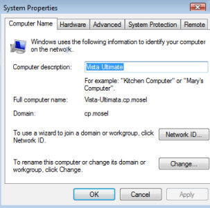 Windows Vista - System Icon, General Tab
