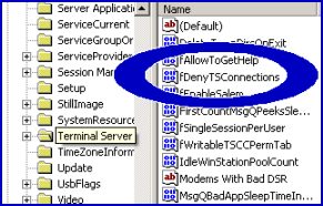 fDenyTSConnections to configure Remote Desktop, remotely
