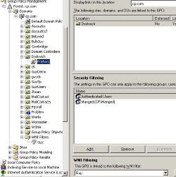 WMI Filter for Group Policy in Windows 2003 GPMC