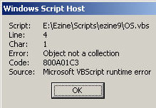 Code 800A01C3 - Object not a collection