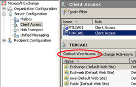 OWA Virtual Directories for Exchange CAS