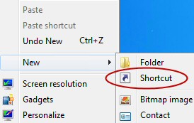 Create Shortcut Windows 8