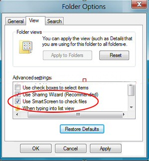 Windows 8 SmartScreen